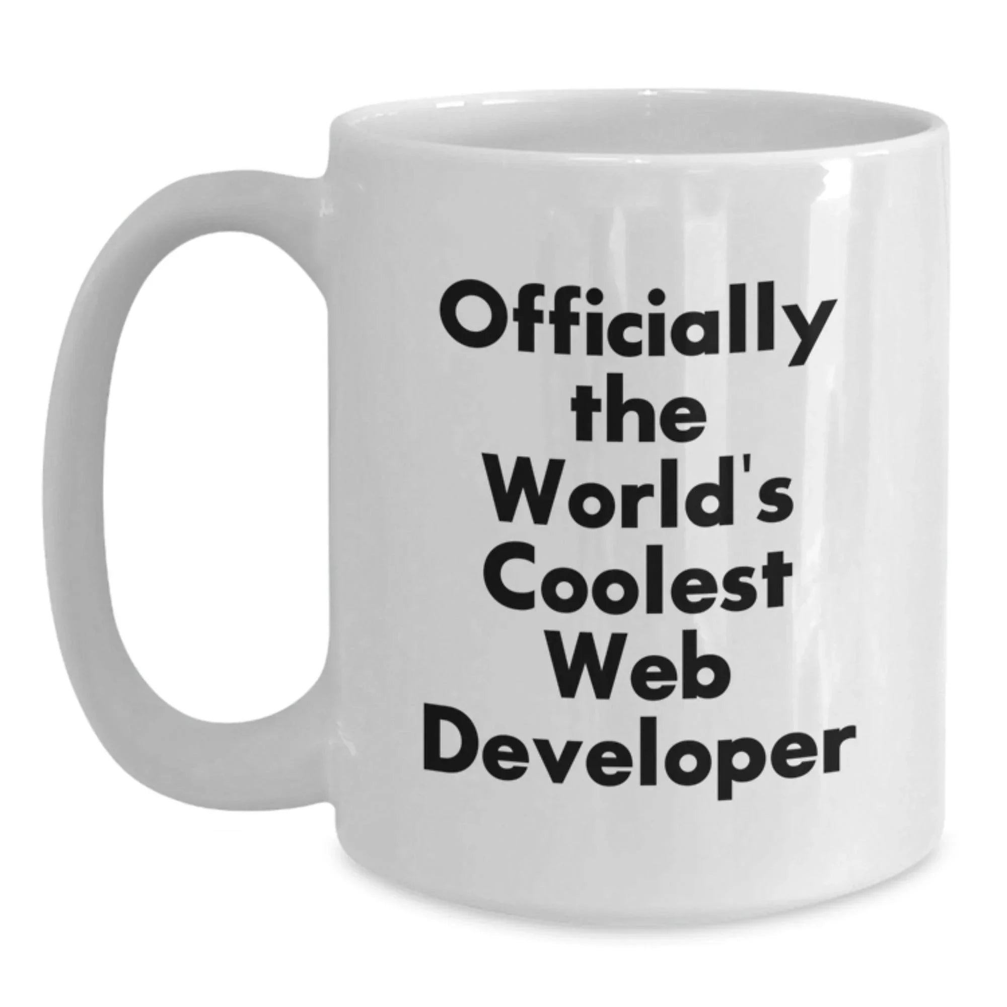 Funny Web Developer Gifts from Friends for Men - Web Developer White Coffee Mug with 'Officially The World's Coolest Web Developer' Quote - Unique Christmas Unique Gifts