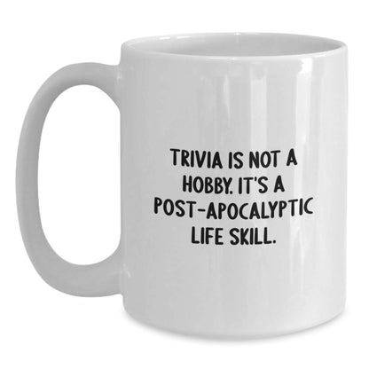 Trivia Enthusiast Gifts from Friends, Gifts for Trivia Lovers, Funny White Coffee Mug - Main