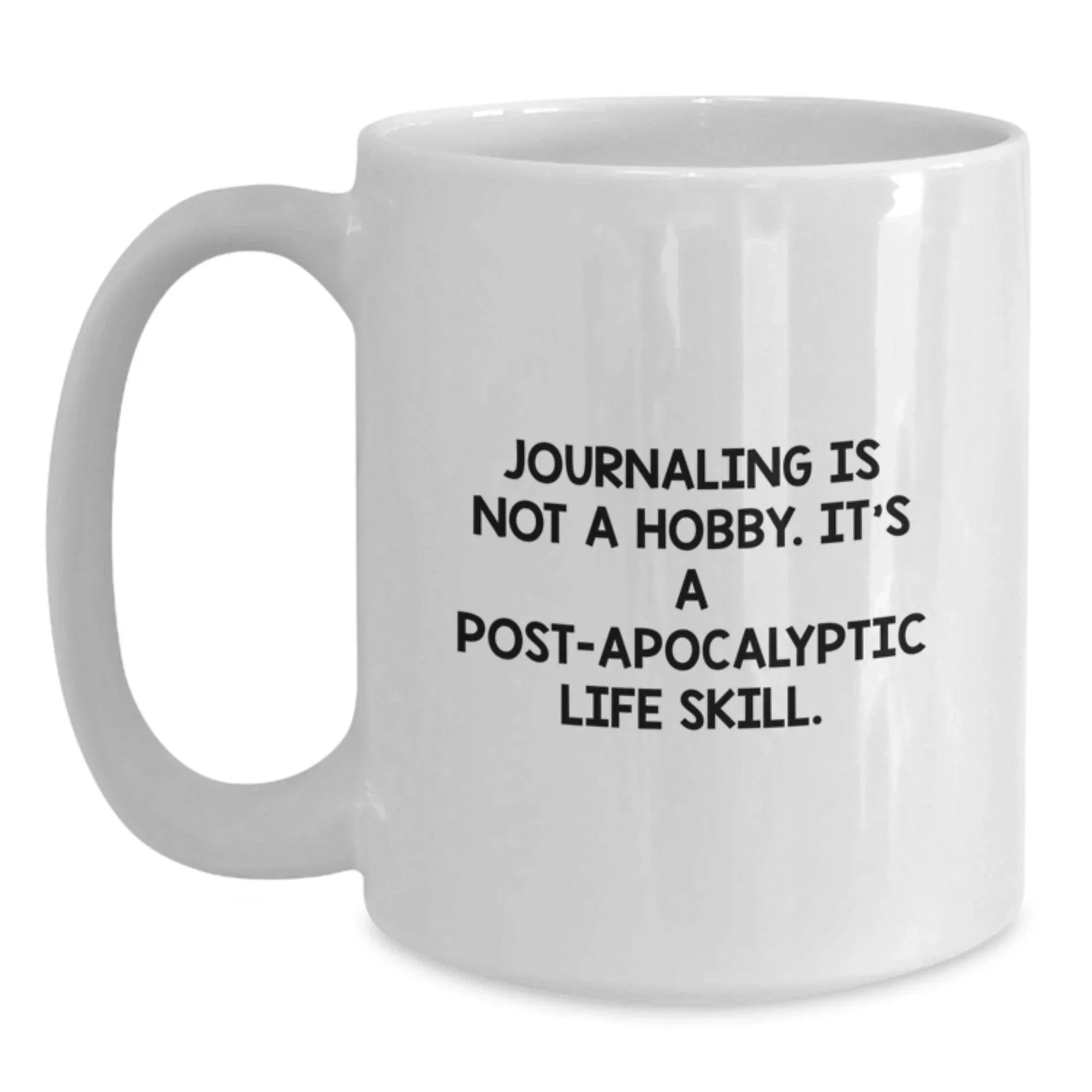 Funny Journaling Gifts for Friends, Unique White Coffee Mugs for Journaling Enthusiasts, Gifts from Family for Women, Men, Coworkers at Christmas