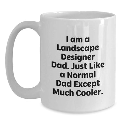 Funny Landscape Designer Dad Gifts for Men from Friends, Unique White Coffee Mugs for Graduation, I Am A Landscape Designer Dad. - Main