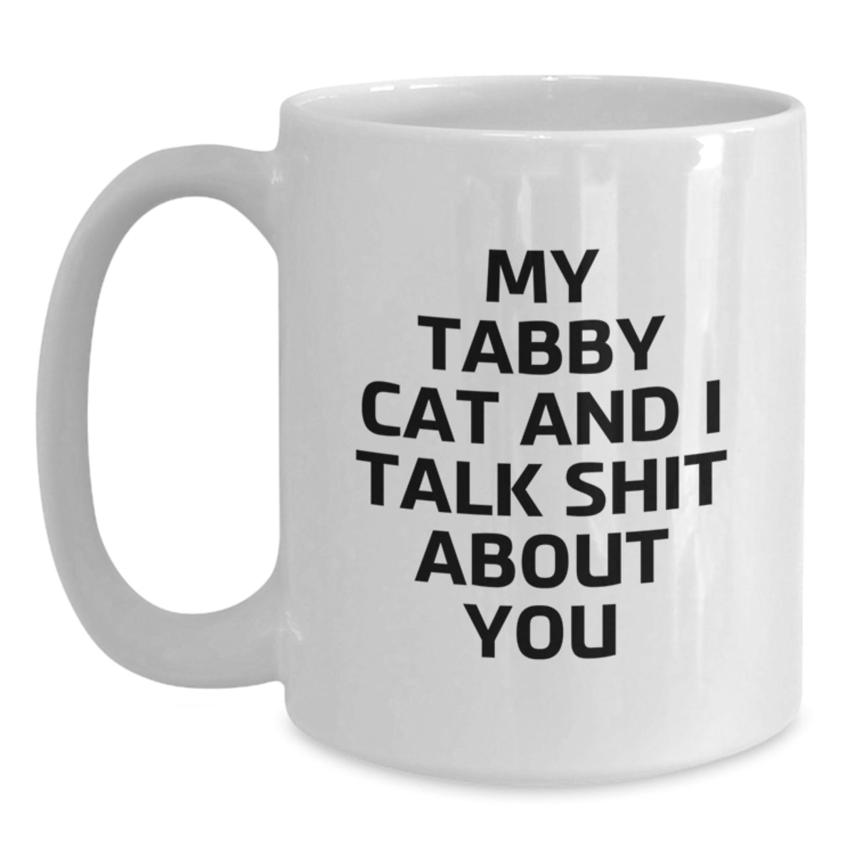 Tabby Cat Keepsake Premium Ceramic White Mug for Him Christmas Gift - Main