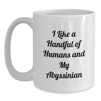 Funny Abyssinian Cat Gifts from Men to Friends, Unique White Coffee Mug for Abyssinian Cat Lovers at Christmas - Main