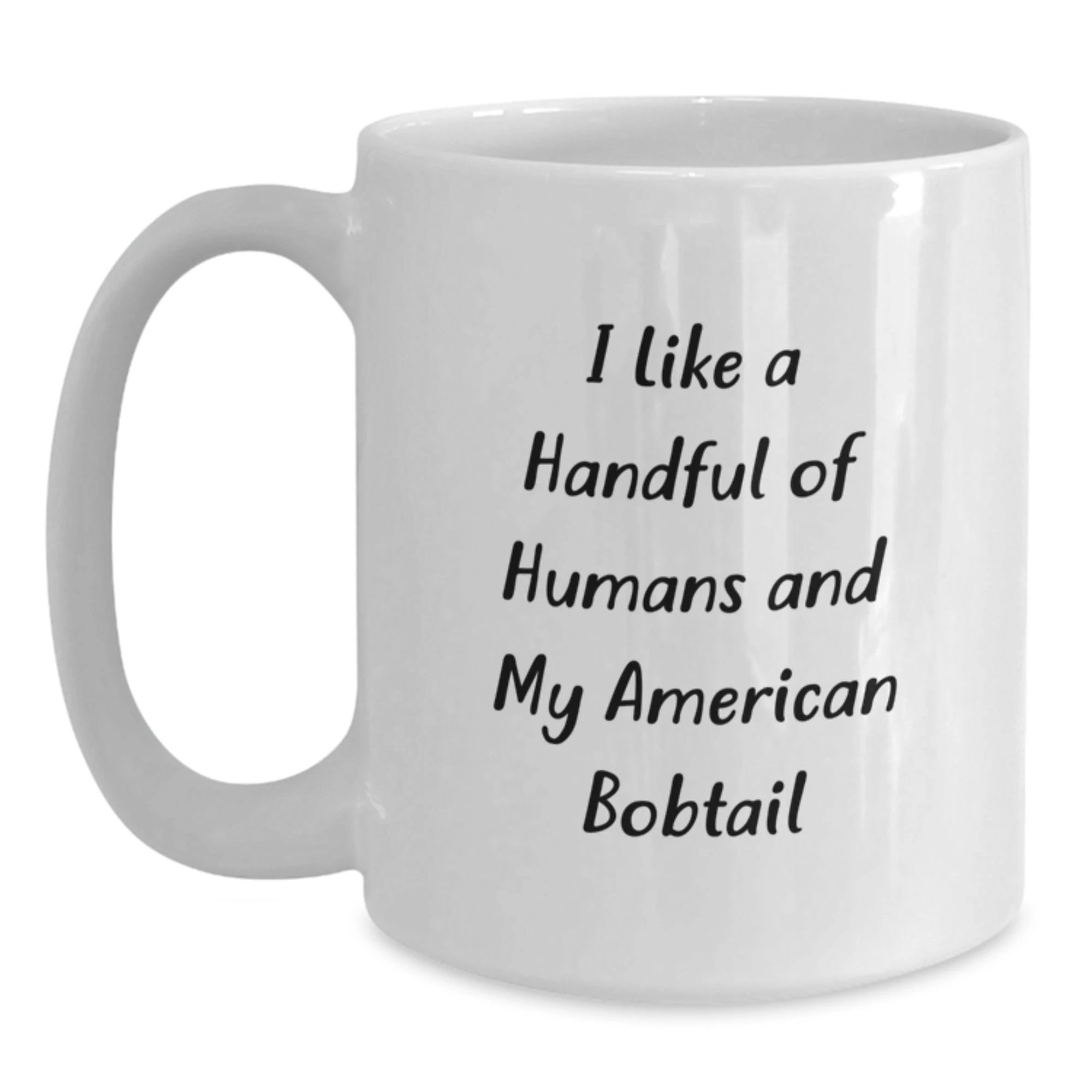 Funny American Bobtail Cat White Coffee Mugs Gifts from Friends and Family for Christmas Unique Presents