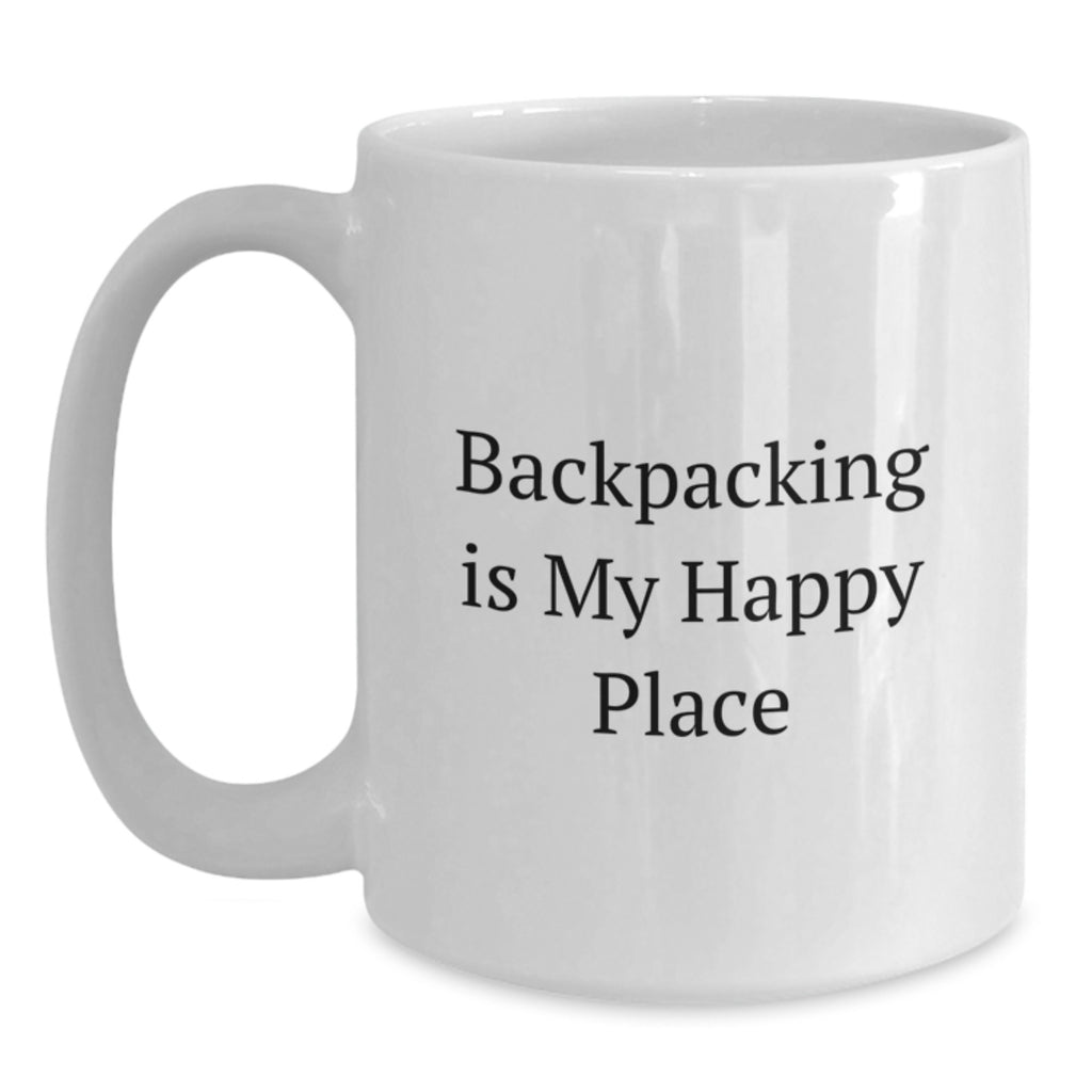 Backpacking Keepsake Gift for Him - Backpacking Is My Happy Place Quote - Main