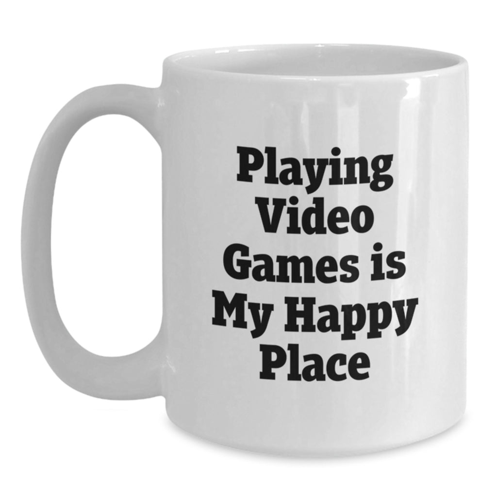 Playing Video Games Coffee Mug Gift for Him Keepsake, My Happy Place - Main