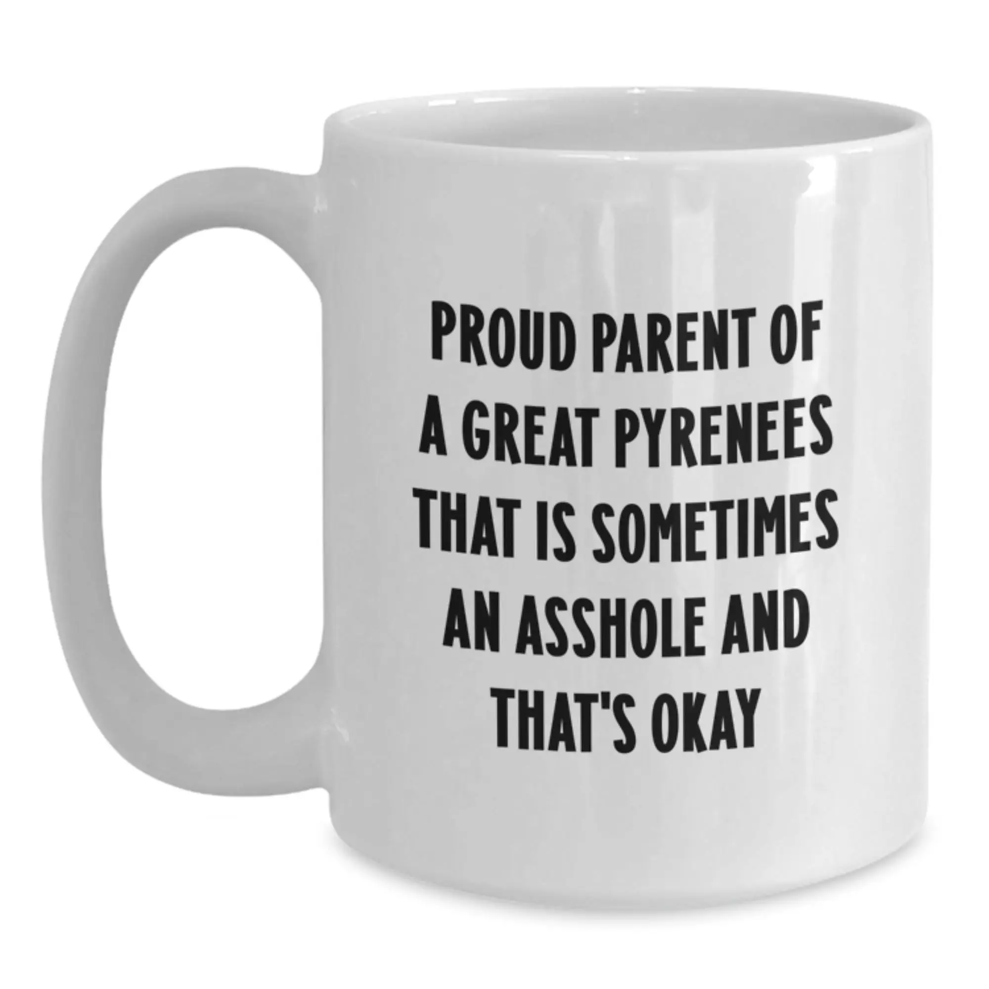Great Pyrenees Dog Lover Gifts from Family - White Coffee Mug for Proud Parents - Funny Graduation Unique Gifts for Great Pyrenees Dog Owners - Main