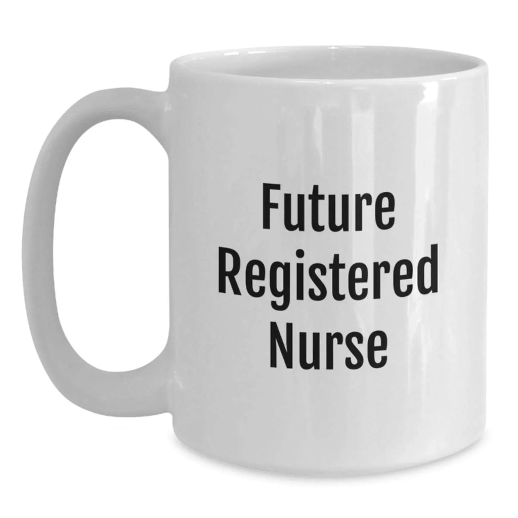 Funny Future Registered Nurse Gifts from Friends for Christmas Unique White Coffee Mugs - 'Future Nurse, Future Hero' Quote, White Ceramic, Microwave and Dishwasher Safe