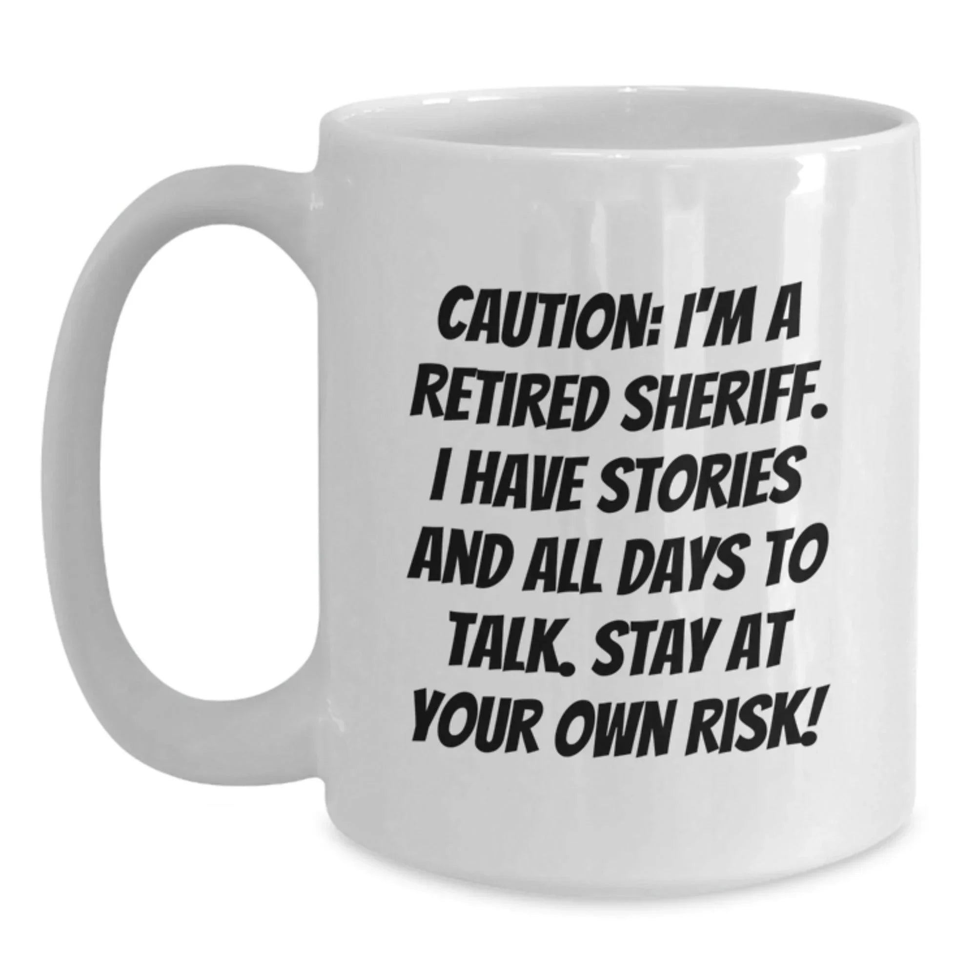 Funny Sheriff Gifts from Friends for Men, Unique White Coffee Mug, Christmas Unique Gifts