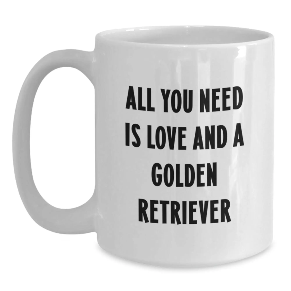 Funny Golden Retriever Dog Gifts from Men to Friends on Birthday Unique White Coffee Mugs - Main