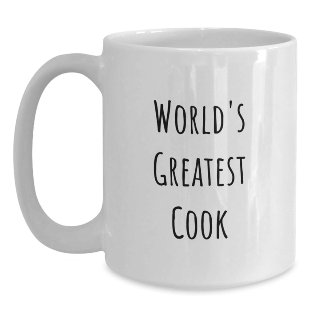 Cook Gift for Him - World's Greatest Cook Keepsake White Coffee Mug - Main