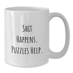 Funny Puzzles Gifts for Puzzles Lovers, White Coffee Mug for Birthday Unique Gifts from Friends