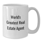 Funny Real Estate Agent Gifts White Coffee Mug for World's Greatest Real Estate Agent Men - Valentine's Unique Gifts from Friends to Family - Additional