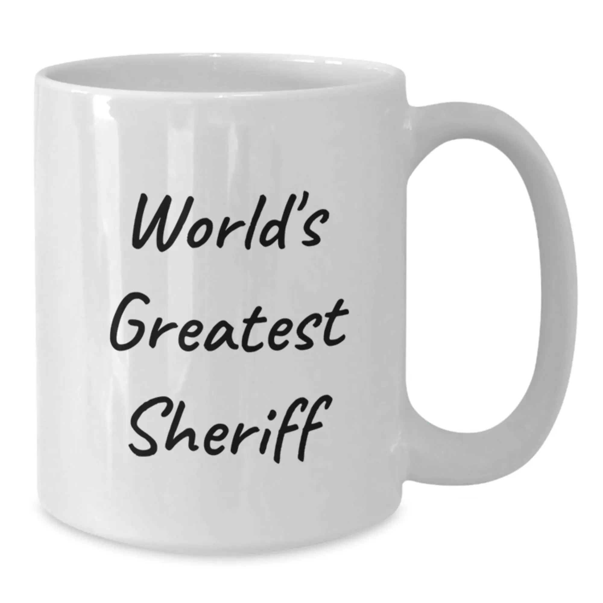 Funny Sheriff Gifts for Men - World's Greatest Sheriff White Coffee Mug, Unique Father's Day Unique Gifts from Family - Additional