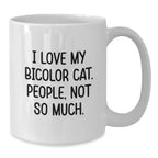 Bicolor Cat Lover's Humorous Graduation Gift, Funny White Coffee Mug from Friends to Family