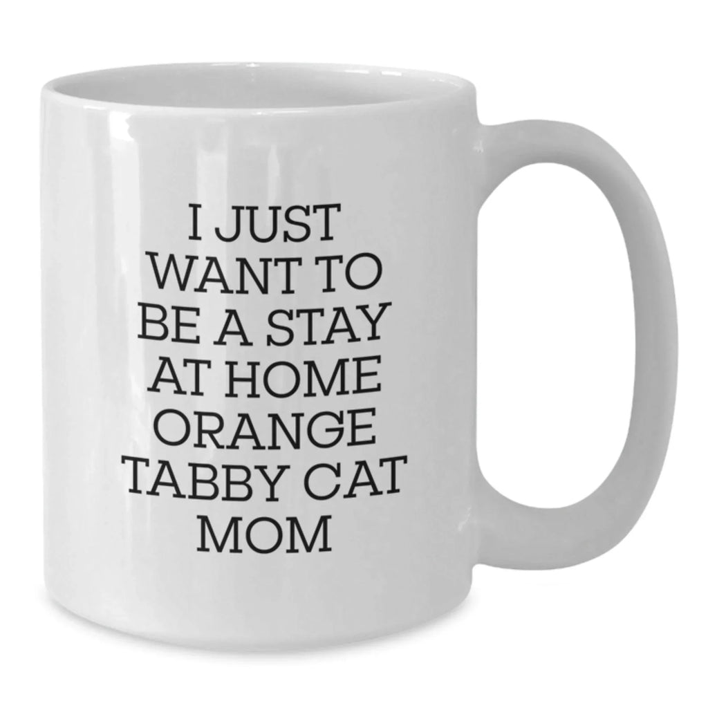 Funny Orange Tabby Cat Mom Gifts, White Coffee Mugs for Orange Tabby Cat Enthusiasts, Christmas Unique Presents from Friends