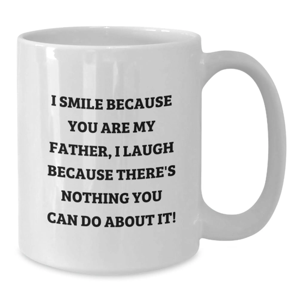 Funny Father Love White Coffee Mug Gifts from Men to Dad on Graduation Unique Occasion - Additional