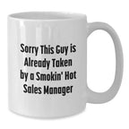 Funny Sales Manager White Coffee Mug Gifts from Friends, Christmas Unique Gifts for Men, Women, Coworkers, Family - White Ceramic Mug, 11oz, 15oz, Microwave, Dishwasher Safe