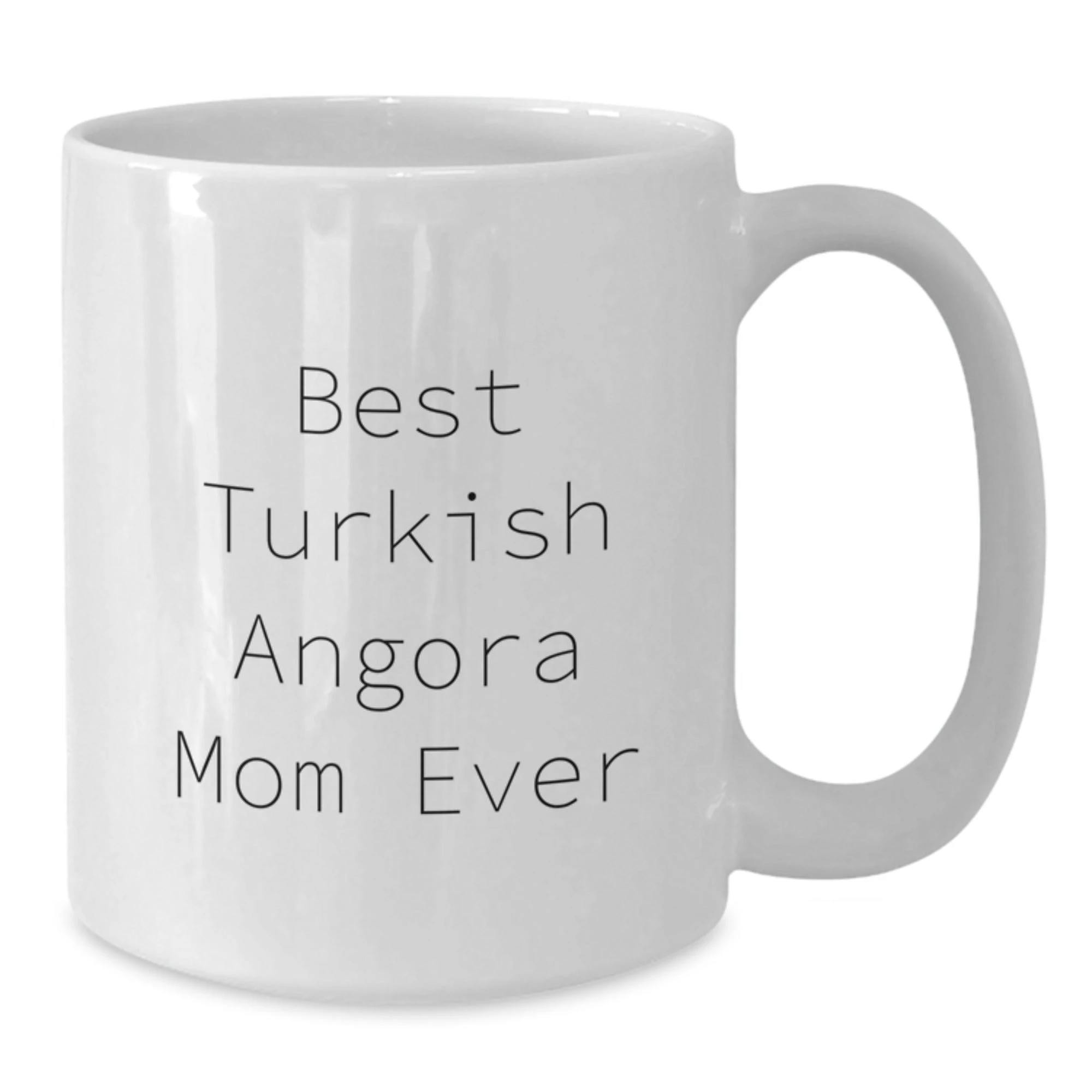 Funny Turkish Angora Cat Gifts for Mom, Valentine's Unique White Coffee Mugs from Friends