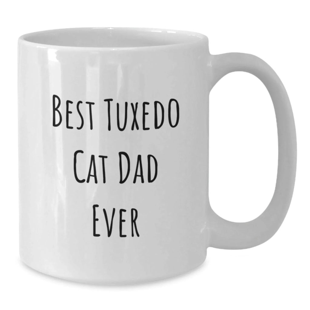 Funny Tuxedo Cat Dad Ever Gifts from Men to Son's Graduation, White Coffee Mug for Him