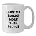 Funny Borzoi Dog White Coffee Mug Gifts for Men, Women, Friends, Valentine's Unique Presents