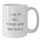 Funny Bull Terrier Dog Lovers White Coffee Mugs Gifts from Men to Friends on Valentine's