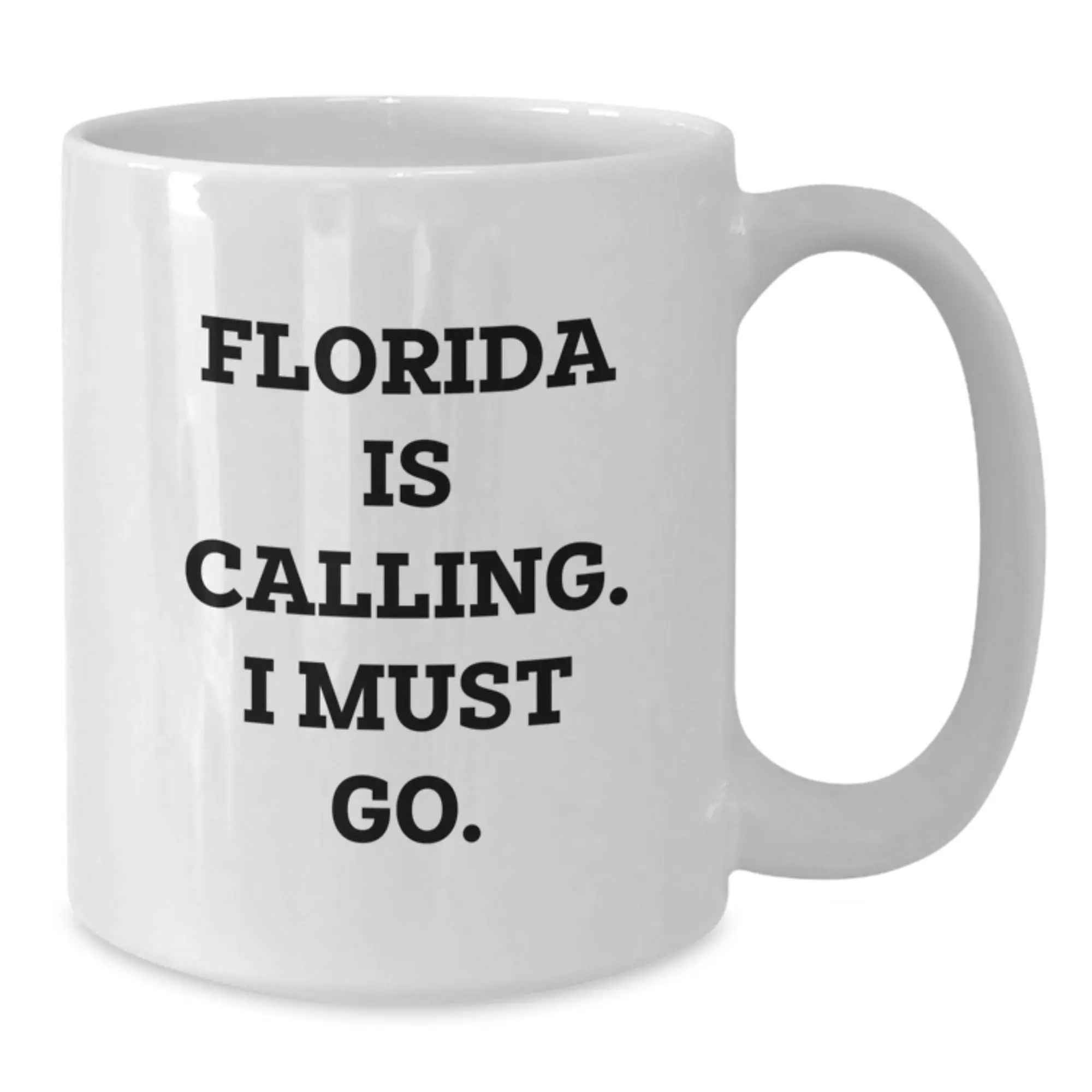 Florida White Coffee Mug Gifts from Men to Friends in Florida Is Calling. I Must Go. - Additional
