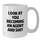 Agent Novelty White Coffee Mug Birthday Gift for Friends With Quote - Additional