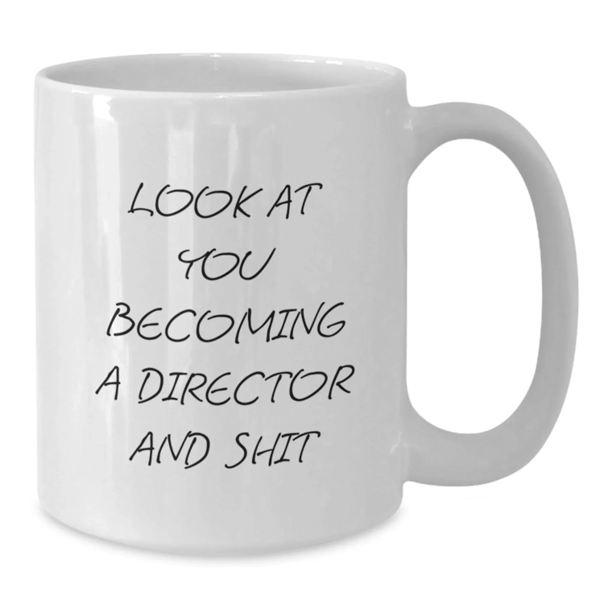 Funny Director White Coffee Mug Gifts from Friends for Him, Christmas Unique Ideas, Look At You Becoming A Director And Shit