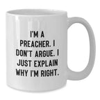 Unique Preacher White Coffee Mug Gifts from Men to Friends on Christmas