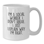 Social Worker Keepsake Ceramic White Mug for Him Birthday Gift - Additional
