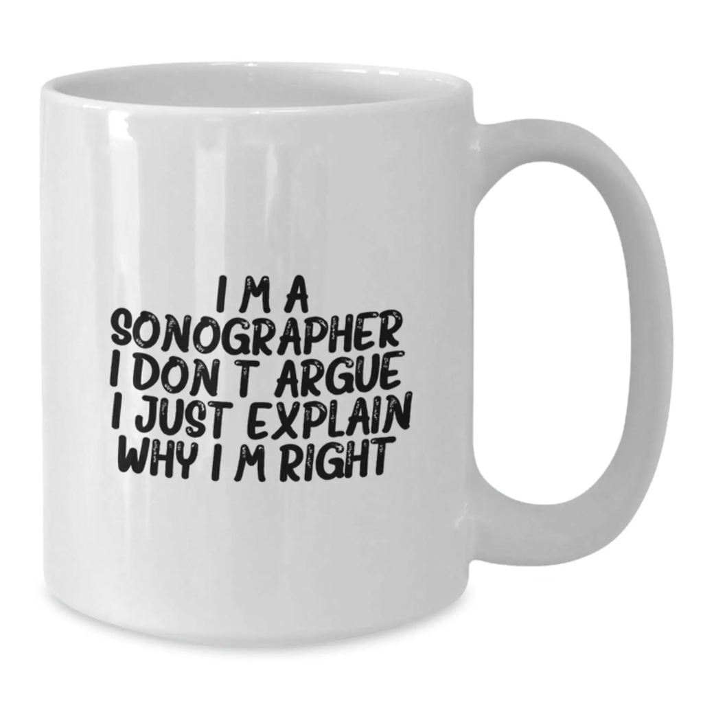 Sonographer Keepsake White Coffee Mug for Him Birthday Gift - Additional