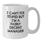 Funny White Coffee Mugs for Manager Gifts - Gifts from Men to Manager, Unique Christmas Unique Gifts for Men