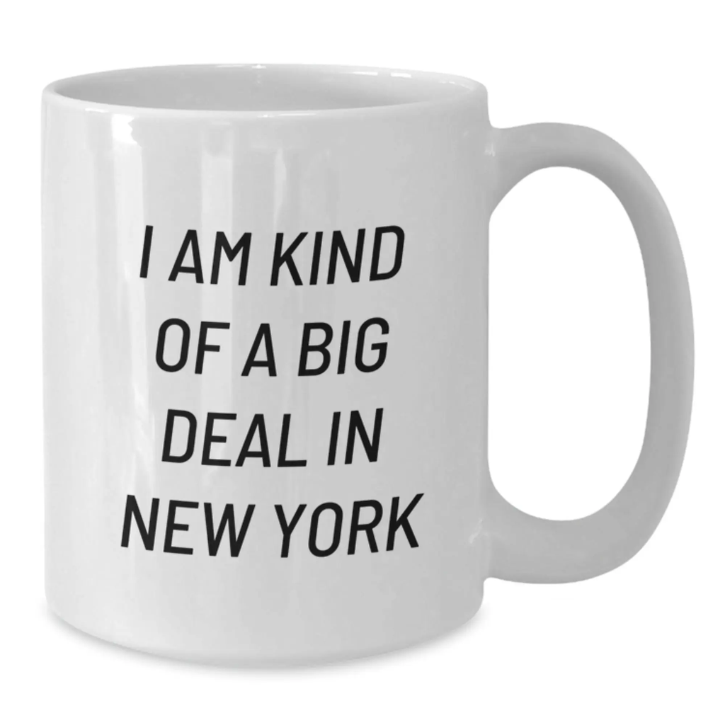 Bold New York Novelty White Mug for Friends Birthday Surprise Gift - Additional