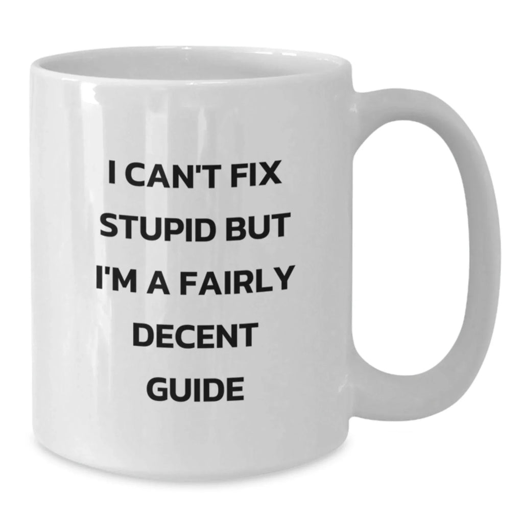 Funny Guide Gifts for Him, White Coffee Mug for Guide Enthusiasts, Christmas Unique Presents from Friends to Men