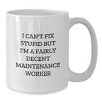 Funny Maintenance Worker Gifts for Men White Coffee Mug, Perfect for Christmas Unique Gifts from Dad to Maintenance Worker