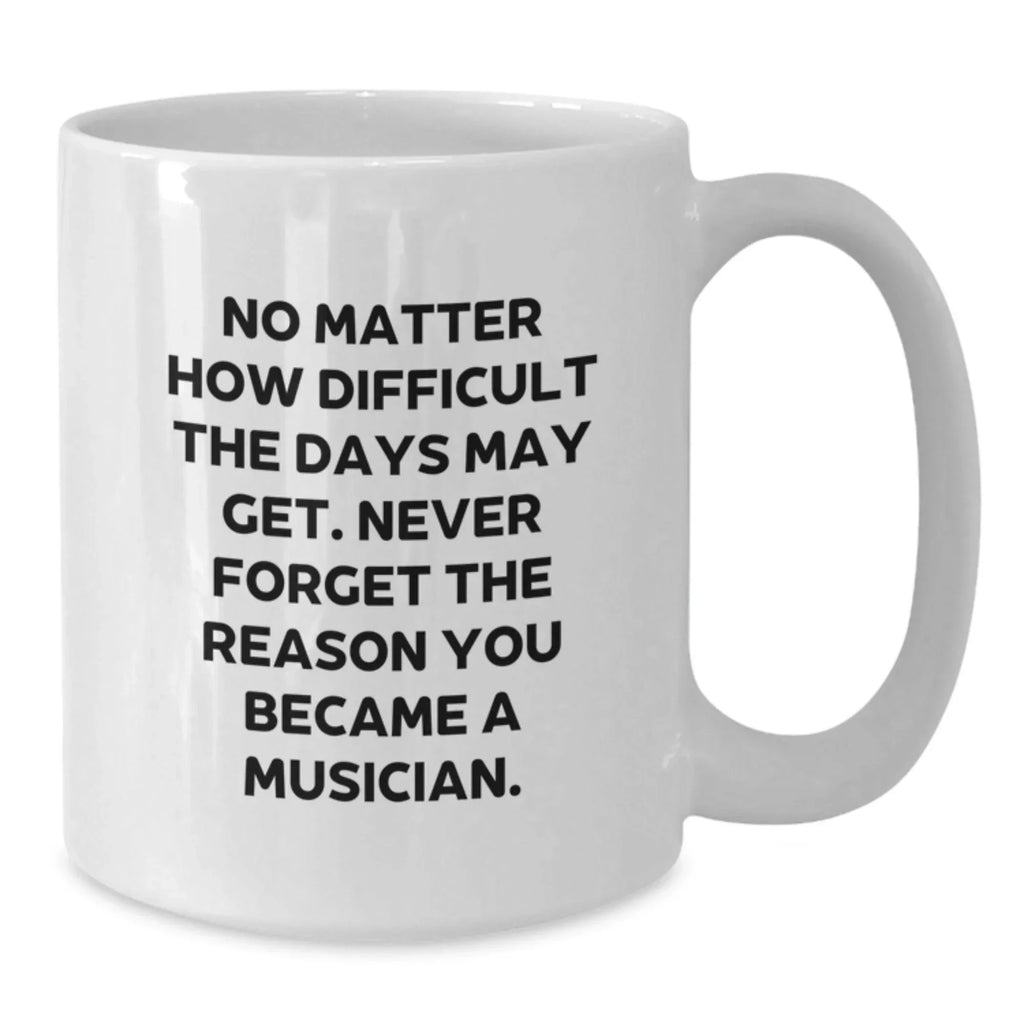 Funny Musician Gifts from Friends for Christmas Musician White Coffee Mug, Never Forget The Reason You Became A Musician