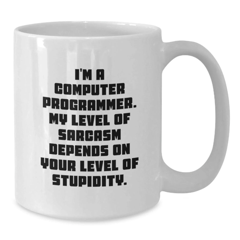 Funny Computer Programmer White Coffee Mug Gifts for Men from Friends, Sarcastic Humor, Perfect Christmas Unique