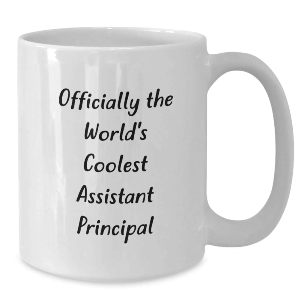 Funny Assistant Principal Gifts from Friends, World's Coolest Assistant Principal White Coffee Mug for Men, Unique Christmas Unique Gifts for Assistant Principals