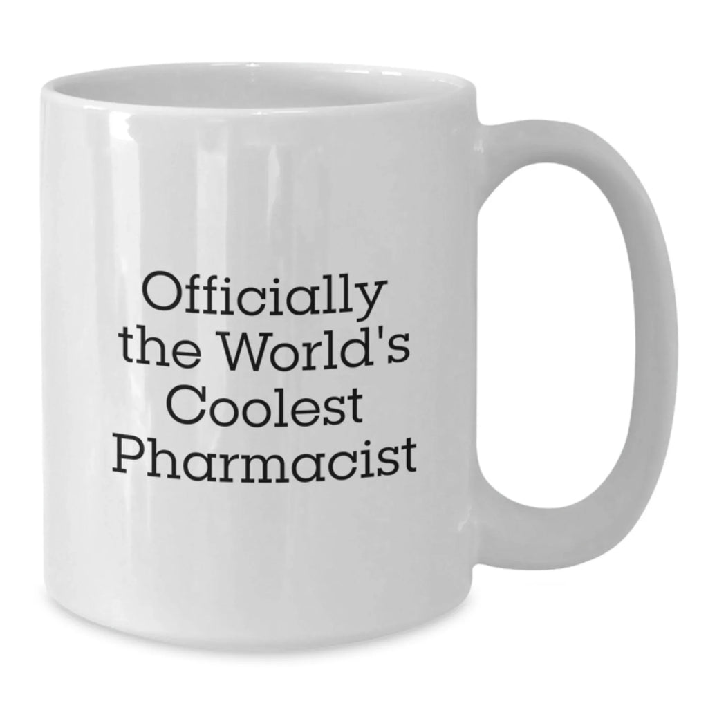 Funny Pharmacist Gifts for Men White Coffee Mug Officially The Worlds Coolest Pharmacist Christmas Unique