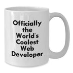 Funny Web Developer Gifts from Friends for Men - Web Developer White Coffee Mug with 'Officially The World's Coolest Web Developer' Quote - Unique Christmas Unique Gifts