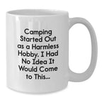 Funny Camping Quotes White Coffee Mug for Men, Gifts from Friends, Perfect for Camping Lovers at Christmas