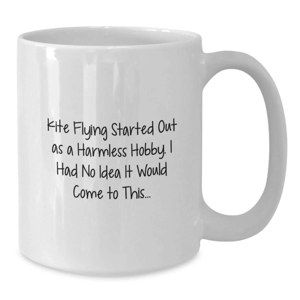 Funny Kite Flying Gifts from Men to Friends, White Coffee Mugs for Kite Flying Enthusiasts, Christmas Unique Treasures