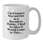 Funny Card Games Gifts for Card Game Enthusiasts, White Coffee Mug, Christmas Unique Gifts from Friends and Family