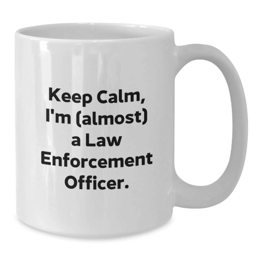 Funny Law Enforcement Officer Gifts, White Coffee Mug, Unique Christmas Memorable Presents for Men, Women, Family Friends Coworkers