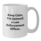 Funny Law Enforcement Officer Gifts, White Coffee Mug, Unique Christmas Memorable Presents for Men, Women, Family Friends Coworkers