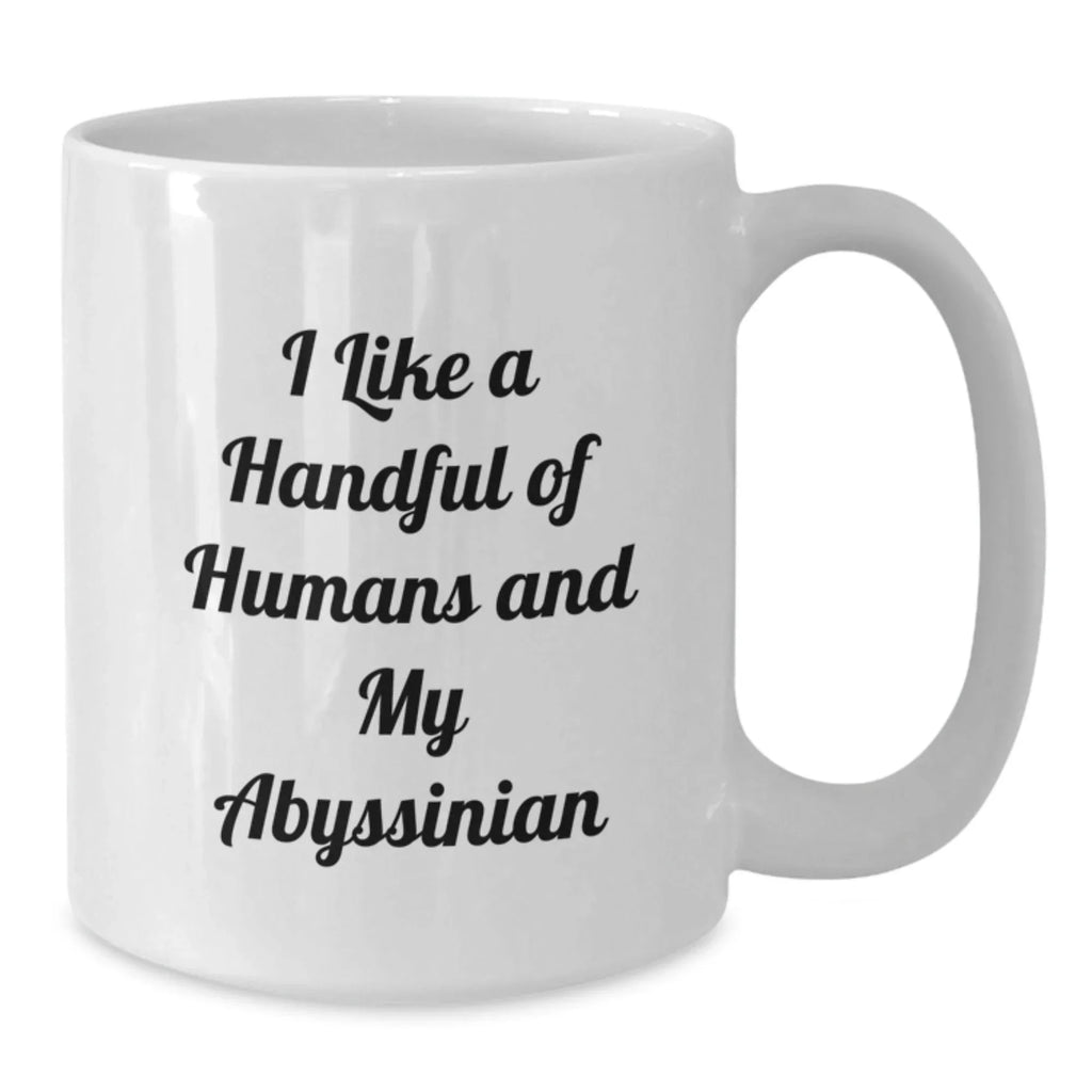 Funny Abyssinian Cat Gifts from Men to Friends, Unique White Coffee Mug for Abyssinian Cat Lovers at Christmas