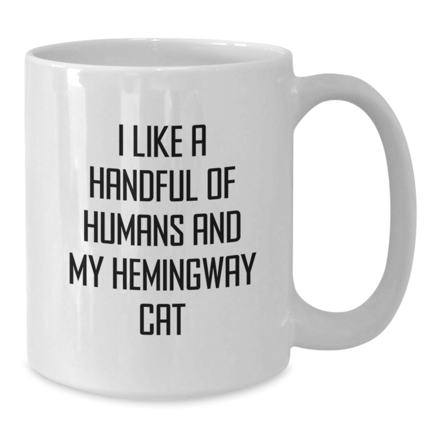 Hemingway Cat Lover Gifts from Friends for Him Her, Funny White Coffee Mug, I Like A Handful Of Humans And My Hemingway Cat, Birthday Unique Presents - Additional