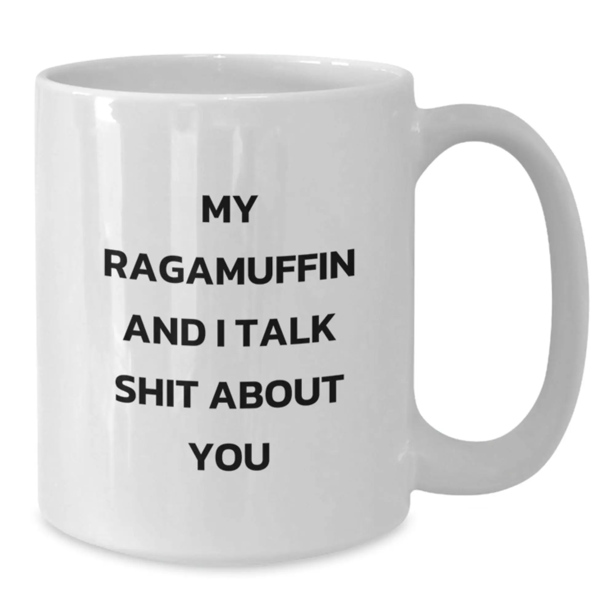 Funny Ragamuffin Cat White Coffee Mugs Gifts from Friends for Graduation Unique Gifts - 'My Ragamuffin And I Talk Shit About You' - Additional