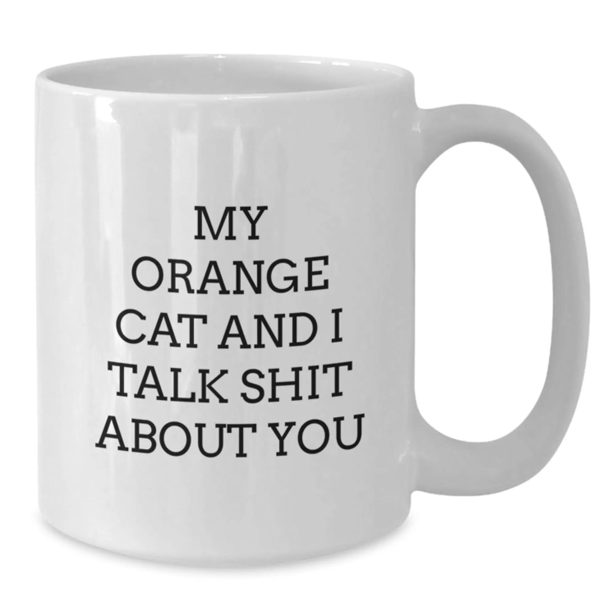 Funny Orange Cat Gifts for Orange Cat Lovers - White Coffee Mug, My Orange Cat And I Talk Shit About You Quote, Great Graduation Unique Gifts - Additional
