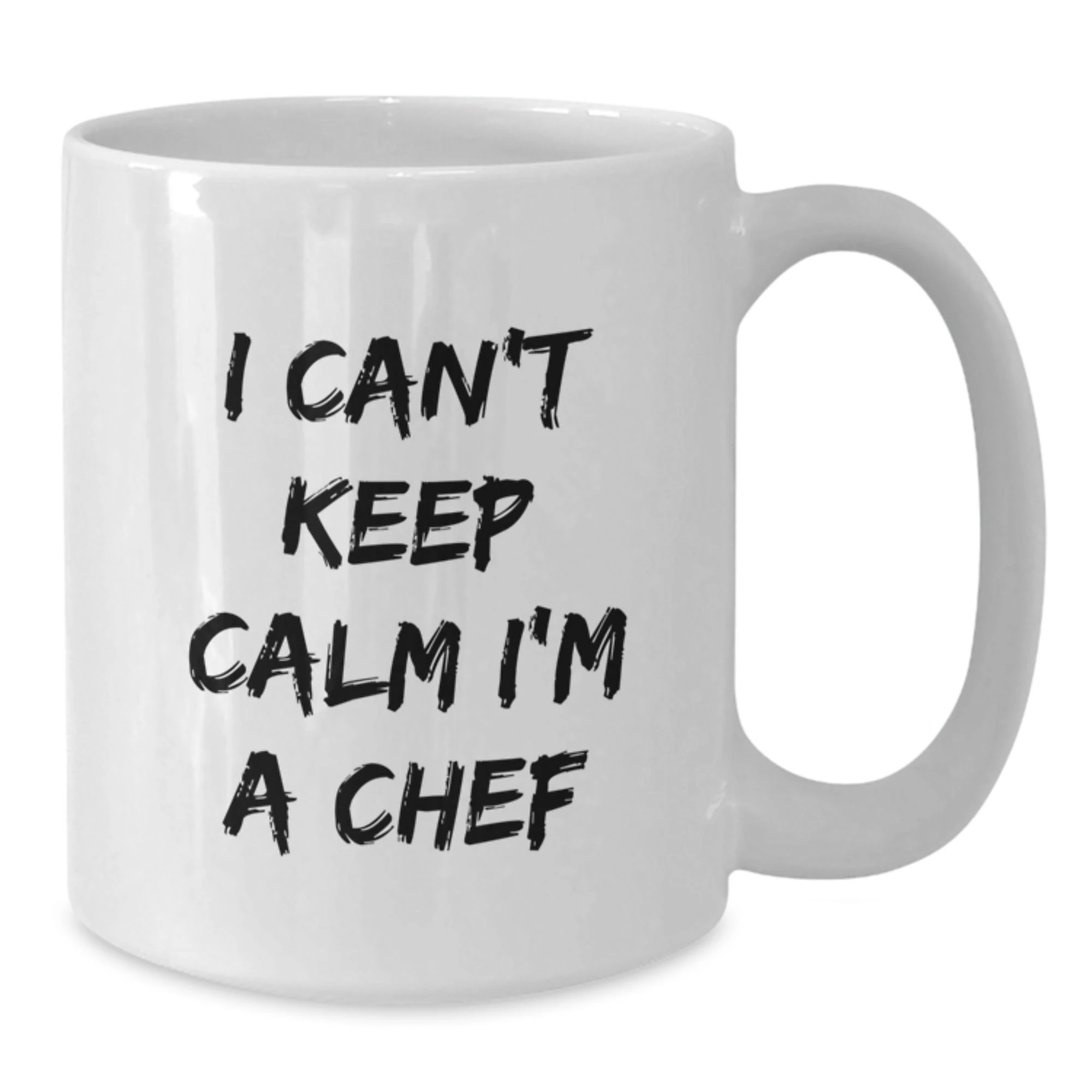 Funny Chef Gifts from Friends - I Can't Keep Calm White Coffee Mugs for Men, Unique Christmas Unique Gifts for Him